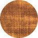 Round Machine Washable Abstract Orange Modern Area Rugs, wshabs934org