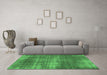 Machine Washable Abstract Emerald Green Modern Area Rugs in a Living Room,, wshabs934emgrn