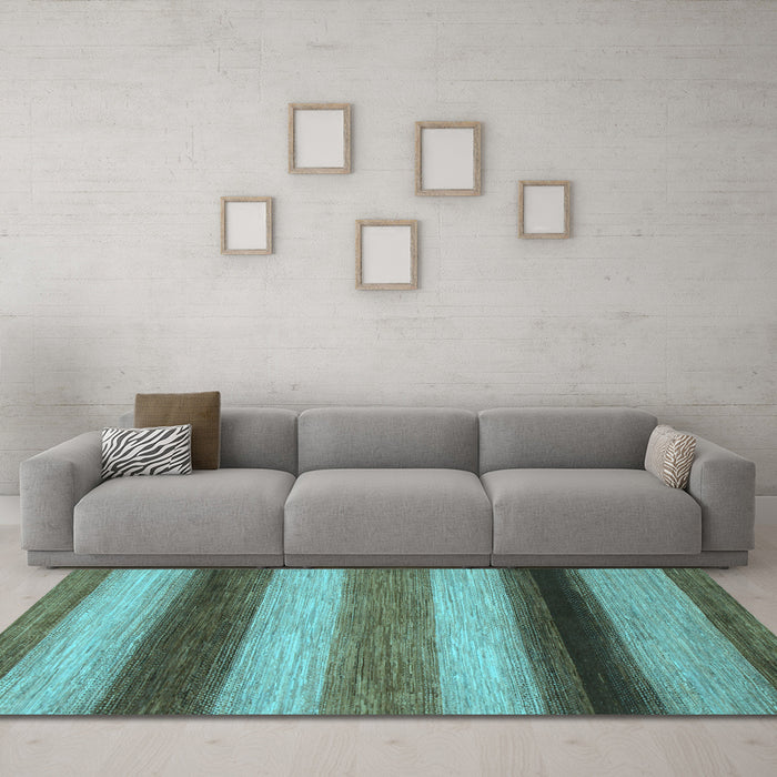 Machine Washable Abstract Light Blue Modern Rug in a Living Room, wshabs935lblu