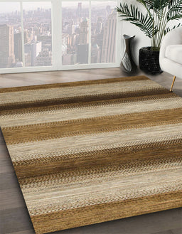 Abstract Saddle Brown Modern Rug in Family Room, abs935