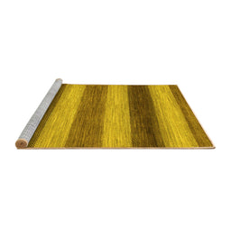 Sideview of Machine Washable Abstract Yellow Modern Rug, wshabs935yw