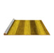 Sideview of Machine Washable Abstract Yellow Modern Rug, wshabs935yw