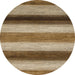 Round Machine Washable Abstract Saddle Brown Rug, wshabs935