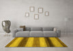 Machine Washable Abstract Yellow Modern Rug in a Living Room, wshabs935yw