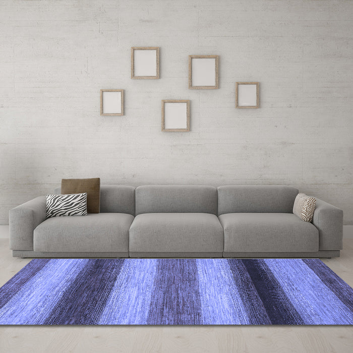 Machine Washable Abstract Blue Modern Rug in a Living Room, wshabs935blu