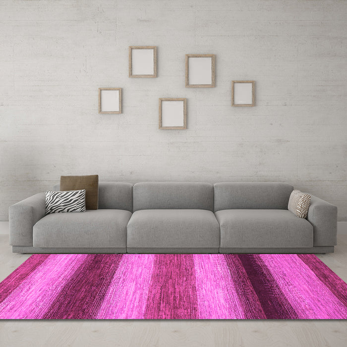 Machine Washable Abstract Pink Modern Rug in a Living Room, wshabs935pnk