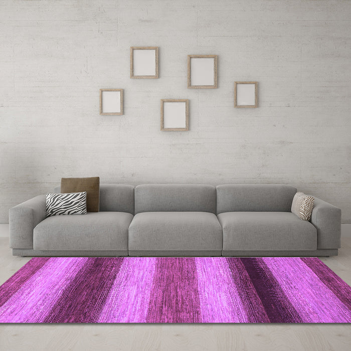 Machine Washable Abstract Purple Modern Area Rugs in a Living Room, wshabs935pur