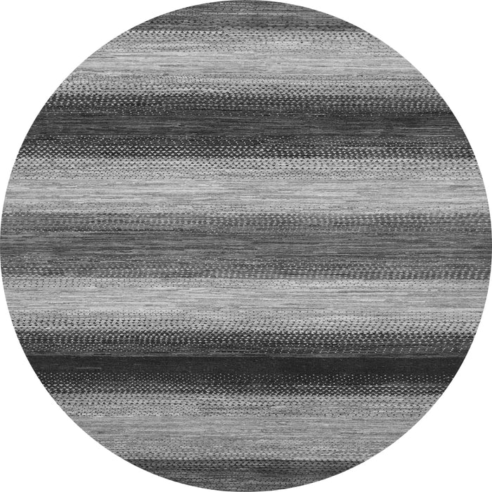 Round Machine Washable Abstract Gray Modern Rug, wshabs935gry