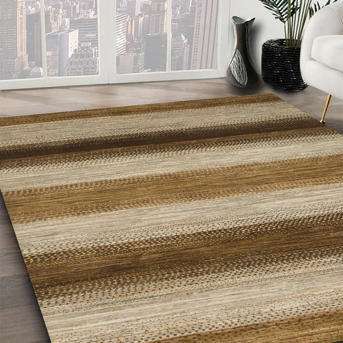 Abstract Saddle Brown Modern Rug in Family Room, abs935