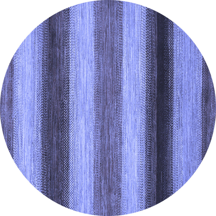 Round Machine Washable Abstract Blue Modern Rug, wshabs935blu