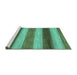 Sideview of Machine Washable Abstract Turquoise Modern Area Rugs, wshabs935turq