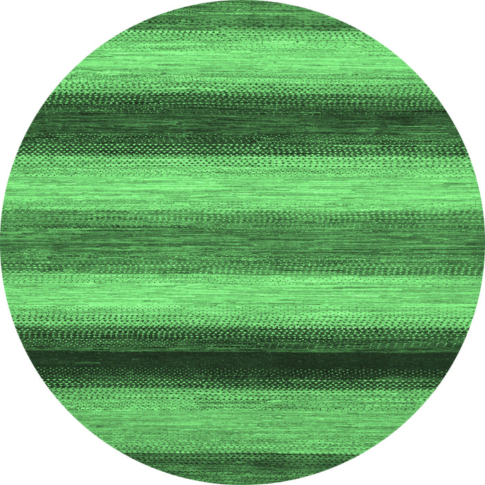 Round Abstract Emerald Green Modern Rug, abs935emgrn