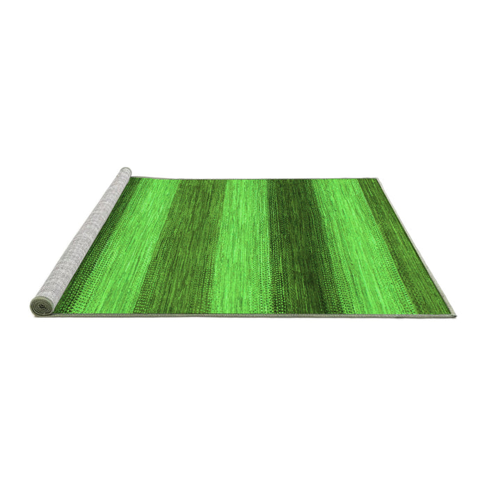 Sideview of Machine Washable Abstract Green Modern Area Rugs, wshabs935grn