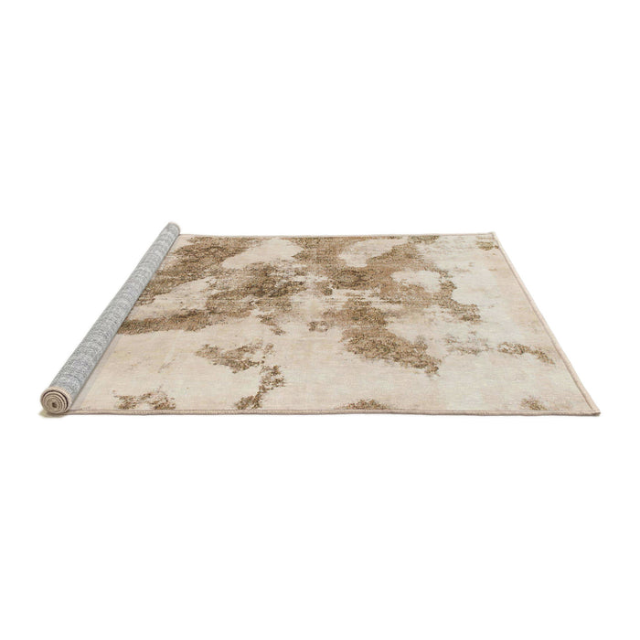 Sideview of Machine Washable Abstract Light Copper Gold Rug, wshabs936