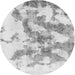 Round Machine Washable Abstract Gray Modern Rug, wshabs936gry