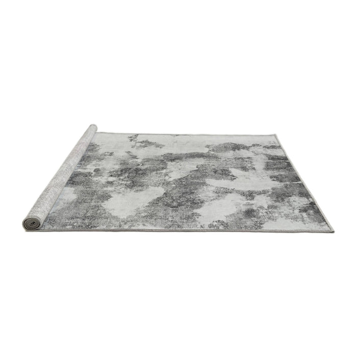 Sideview of Machine Washable Abstract Gray Modern Rug, wshabs936gry