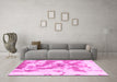 Machine Washable Abstract Pink Modern Rug in a Living Room, wshabs936pnk