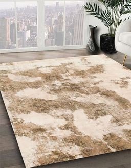 Abstract Light Copper Gold Modern Rug in Family Room, abs936