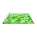 Sideview of Machine Washable Abstract Green Modern Area Rugs, wshabs936grn