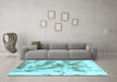 Machine Washable Abstract Light Blue Modern Rug in a Living Room, wshabs936lblu