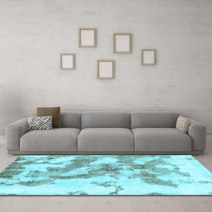 Machine Washable Abstract Light Blue Modern Rug in a Living Room, wshabs936lblu