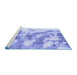 Sideview of Machine Washable Abstract Blue Modern Rug, wshabs936blu