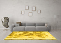 Machine Washable Abstract Yellow Modern Rug, wshabs936yw