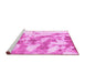 Sideview of Machine Washable Abstract Pink Modern Rug, wshabs936pnk