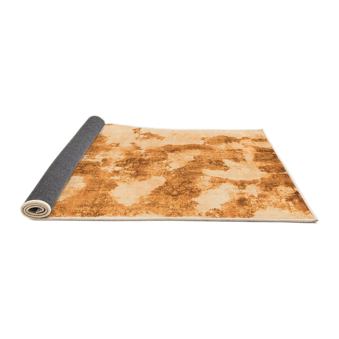 Sideview of Abstract Orange Modern Rug, abs936org