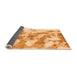 Sideview of Abstract Orange Modern Rug, abs936org