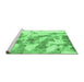 Sideview of Machine Washable Abstract Emerald Green Modern Area Rugs, wshabs936emgrn