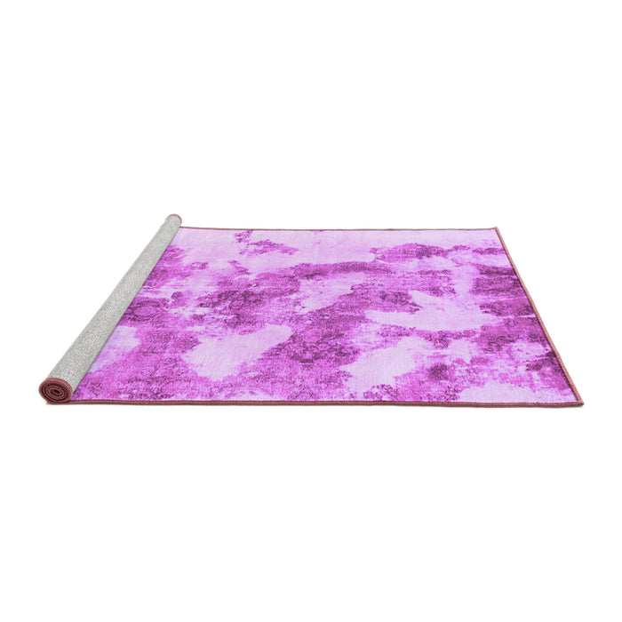 Sideview of Machine Washable Abstract Purple Modern Area Rugs, wshabs936pur