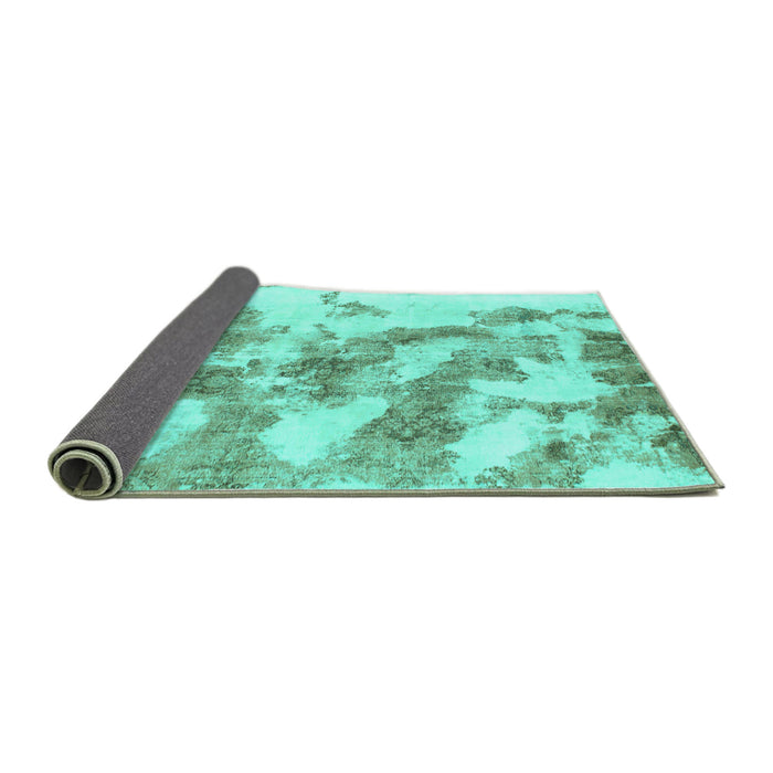 Sideview of Abstract Turquoise Modern Rug, abs936turq