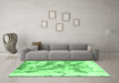 Machine Washable Abstract Emerald Green Modern Area Rugs in a Living Room,, wshabs936emgrn