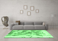 Machine Washable Abstract Emerald Green Modern Rug, wshabs936emgrn