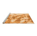 Sideview of Machine Washable Abstract Orange Modern Area Rugs, wshabs936org