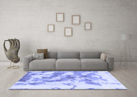 Machine Washable Abstract Blue Modern Rug, wshabs936blu