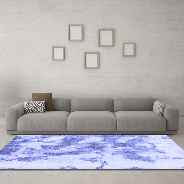 Machine Washable Abstract Blue Modern Rug in a Living Room, wshabs936blu