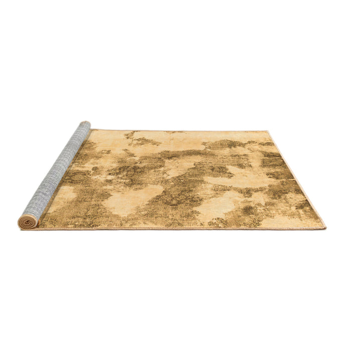 Sideview of Machine Washable Abstract Brown Modern Rug, wshabs936brn