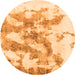 Round Abstract Orange Modern Rug, abs936org