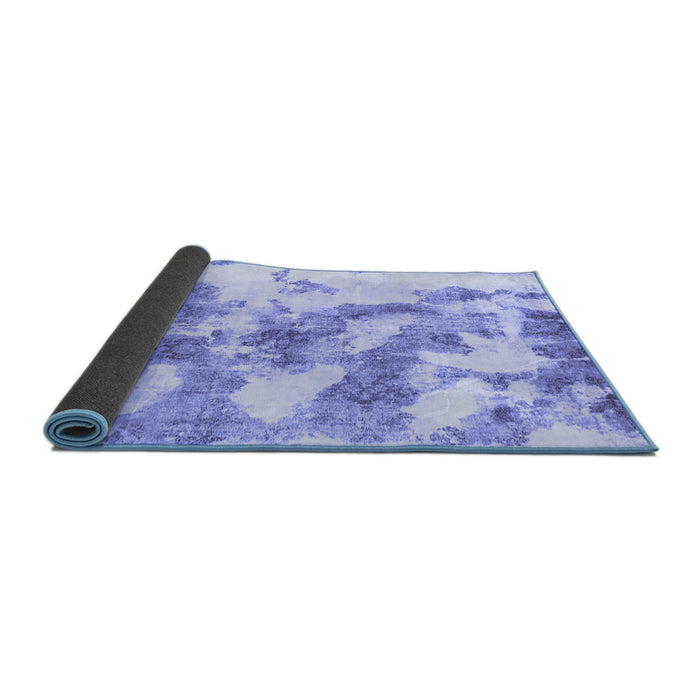 Sideview of Abstract Blue Modern Rug, abs936blu