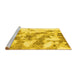 Sideview of Machine Washable Abstract Yellow Modern Rug, wshabs936yw