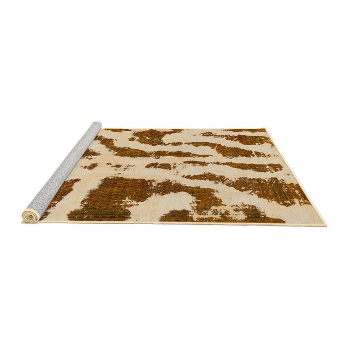 Sideview of Machine Washable Abstract Sun Yellow Rug, wshabs937