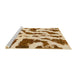 Sideview of Machine Washable Abstract Sun Yellow Rug, wshabs937