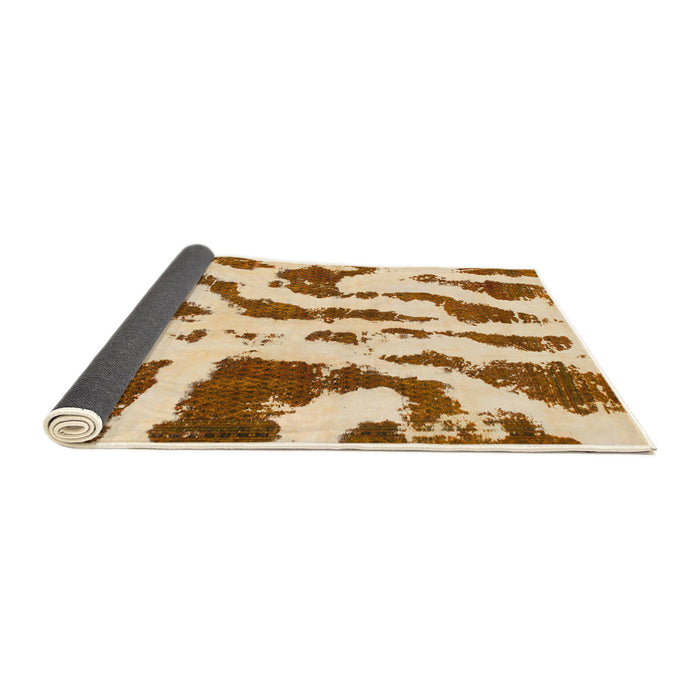 Sideview of Abstract Sun Yellow Modern Rug, abs937