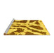 Sideview of Machine Washable Abstract Yellow Modern Rug, wshabs937yw