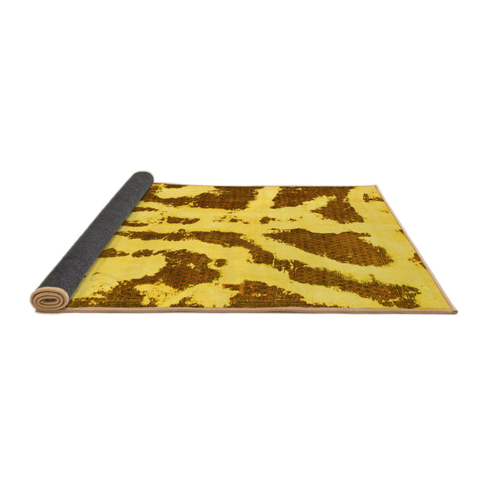 Sideview of Abstract Yellow Modern Rug, abs937yw