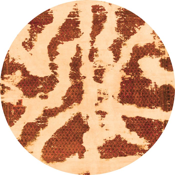 Round Abstract Orange Modern Rug, abs937org