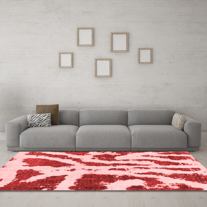 Modern Red Washable Rugs