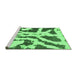 Sideview of Machine Washable Abstract Emerald Green Modern Area Rugs, wshabs937emgrn